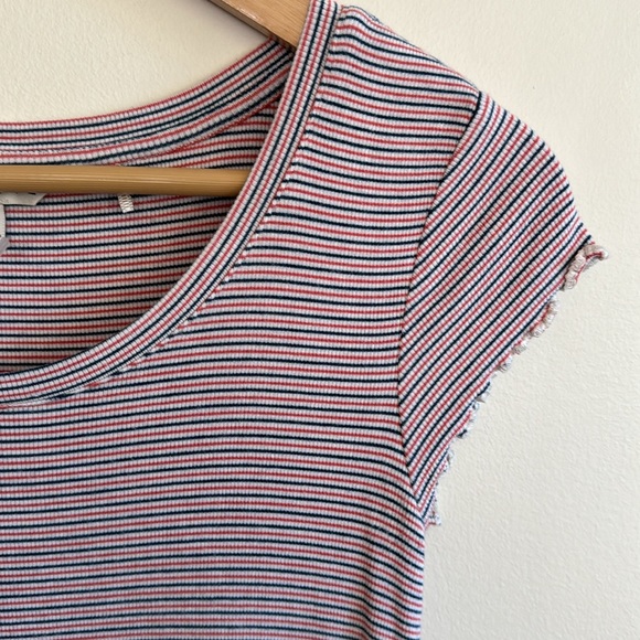 TOAD & CO striped lettuce edge tee . - Picture 1 of 4
